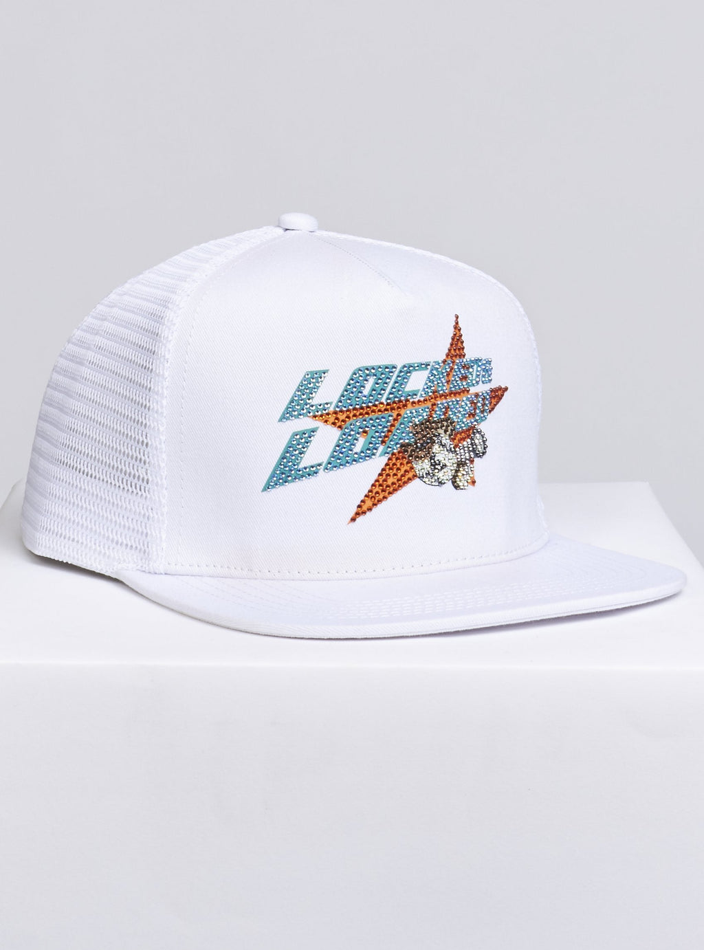 LNL Snapback - Heavy Hitta - Aqua and Coral on White - 205
