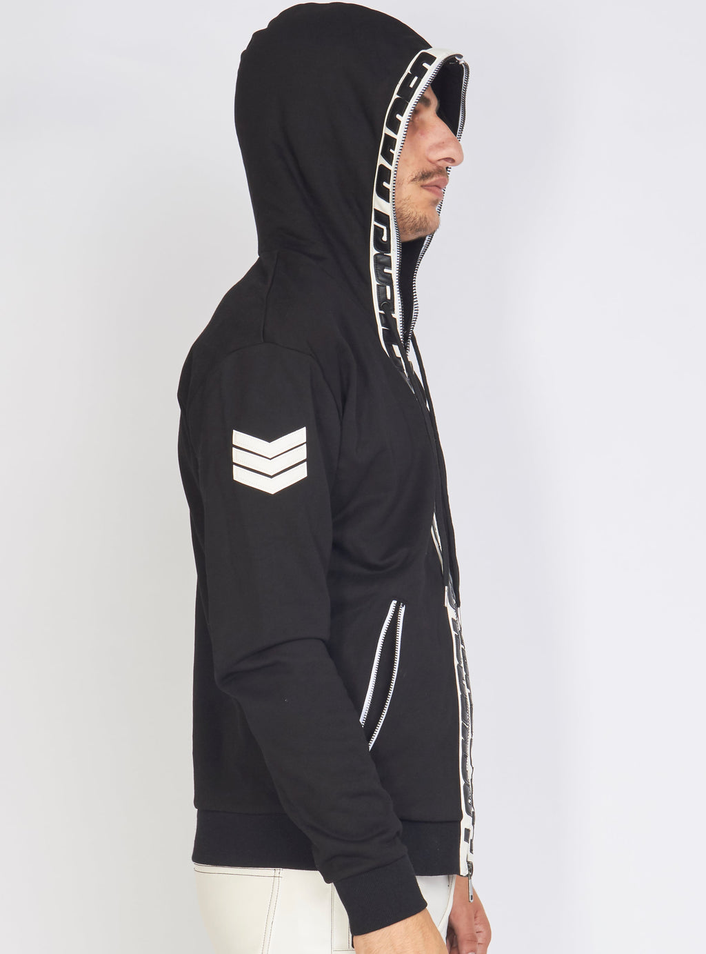 LNL Hoodie - Leather - Black and White - LLFZ1025501