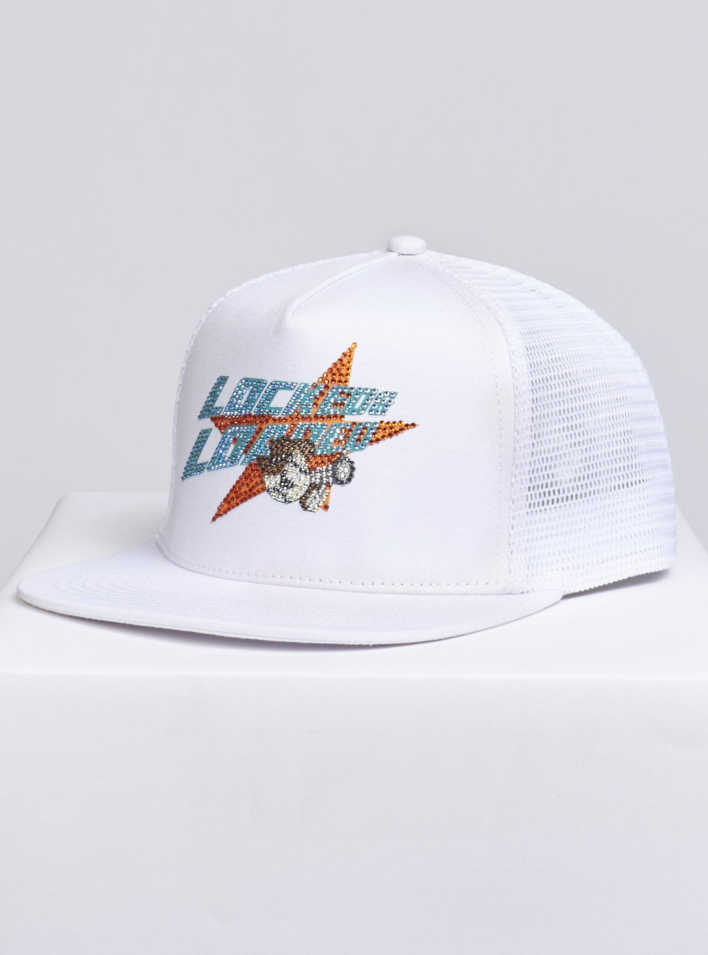 LNL Snapback - Heavy Hitta - Aqua and Coral on White - 205