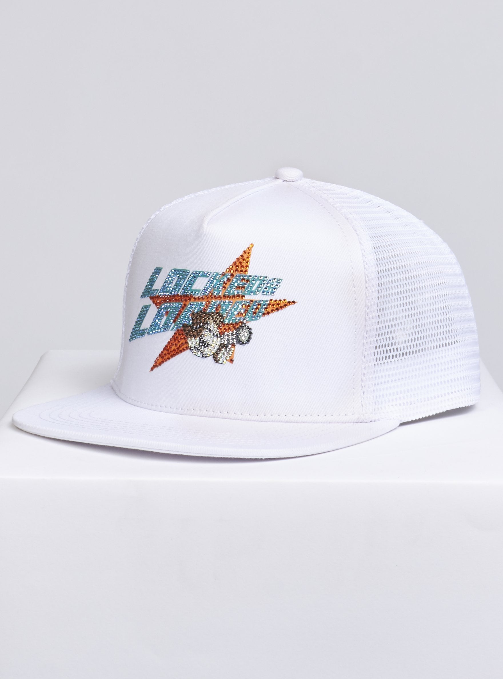 LNL Snapback - Heavy Hitta - Aqua and Coral on White - 205