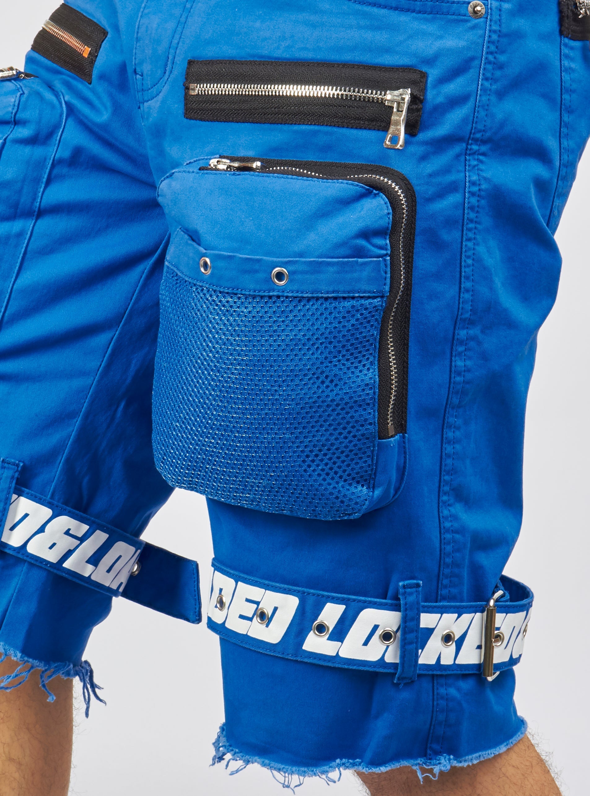 LNL Shorts - Strapped - Royal Blue with White - LDS421102