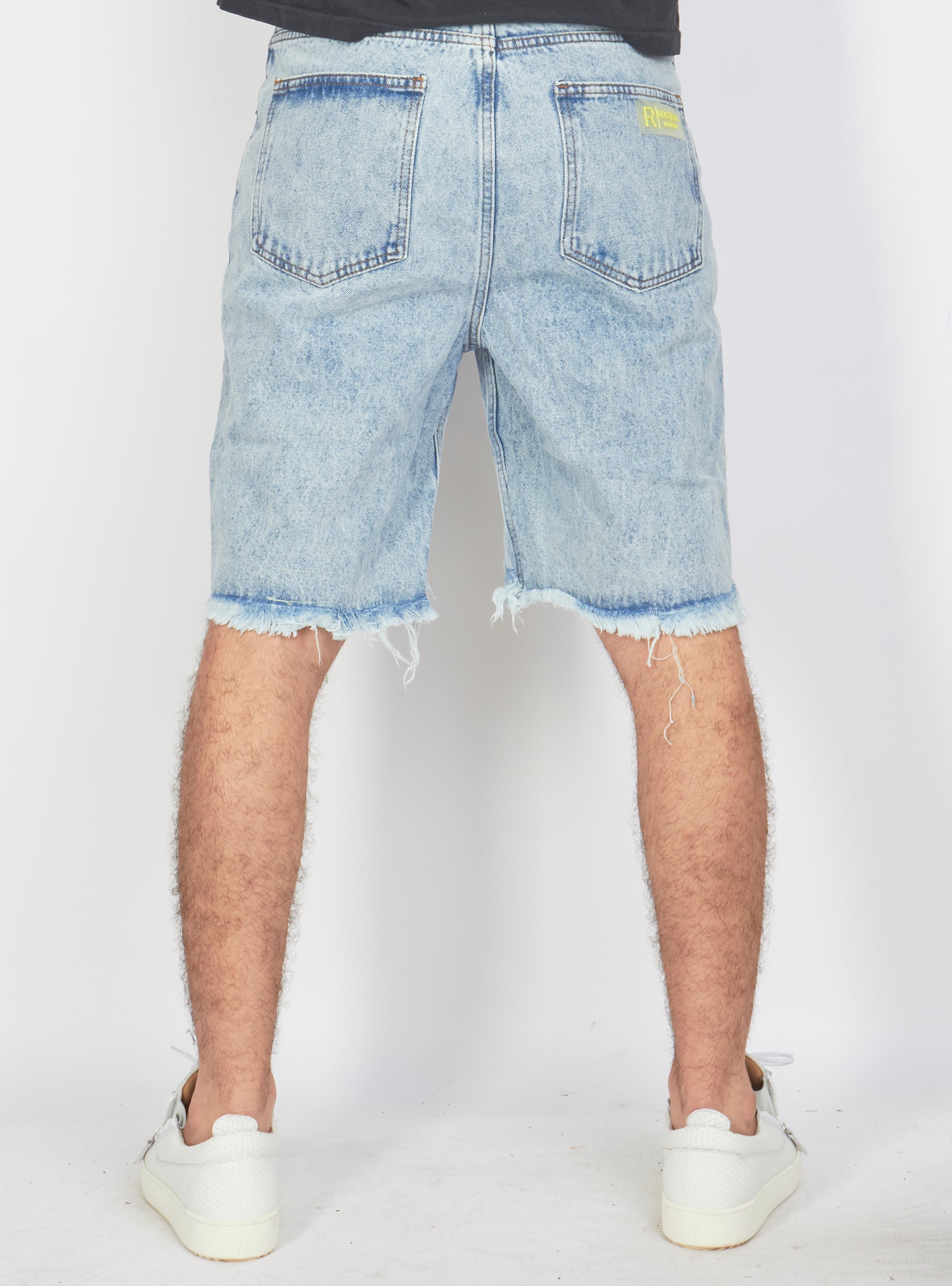 Buyer's Choice Denim Shorts - Ripped Knee - Light Wash - R 4126