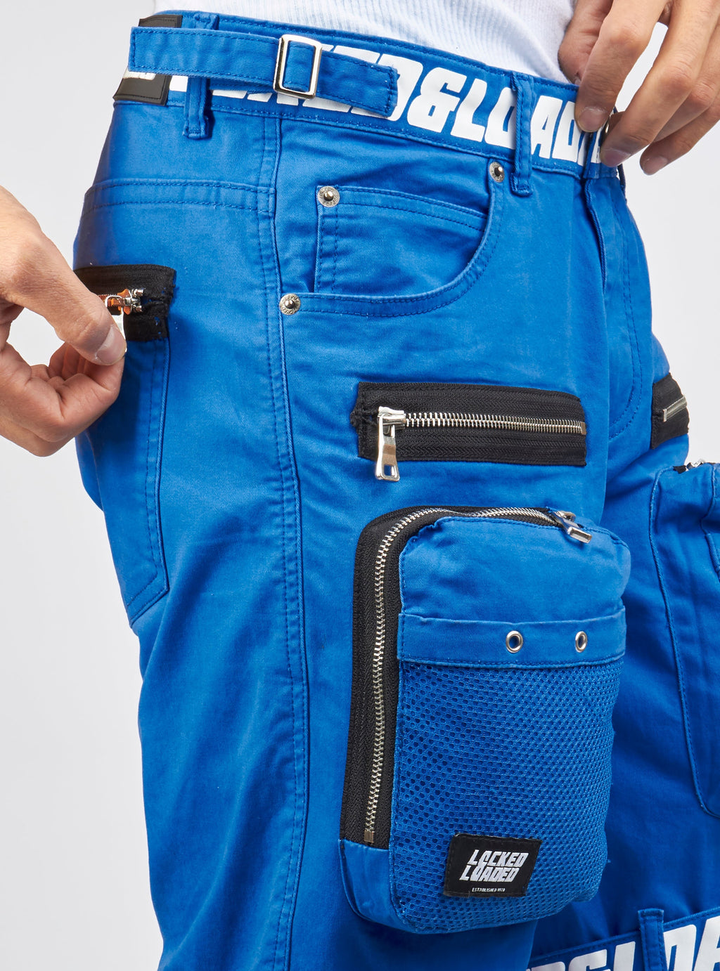 LNL Shorts - Strapped - Royal Blue with White - LDS421102