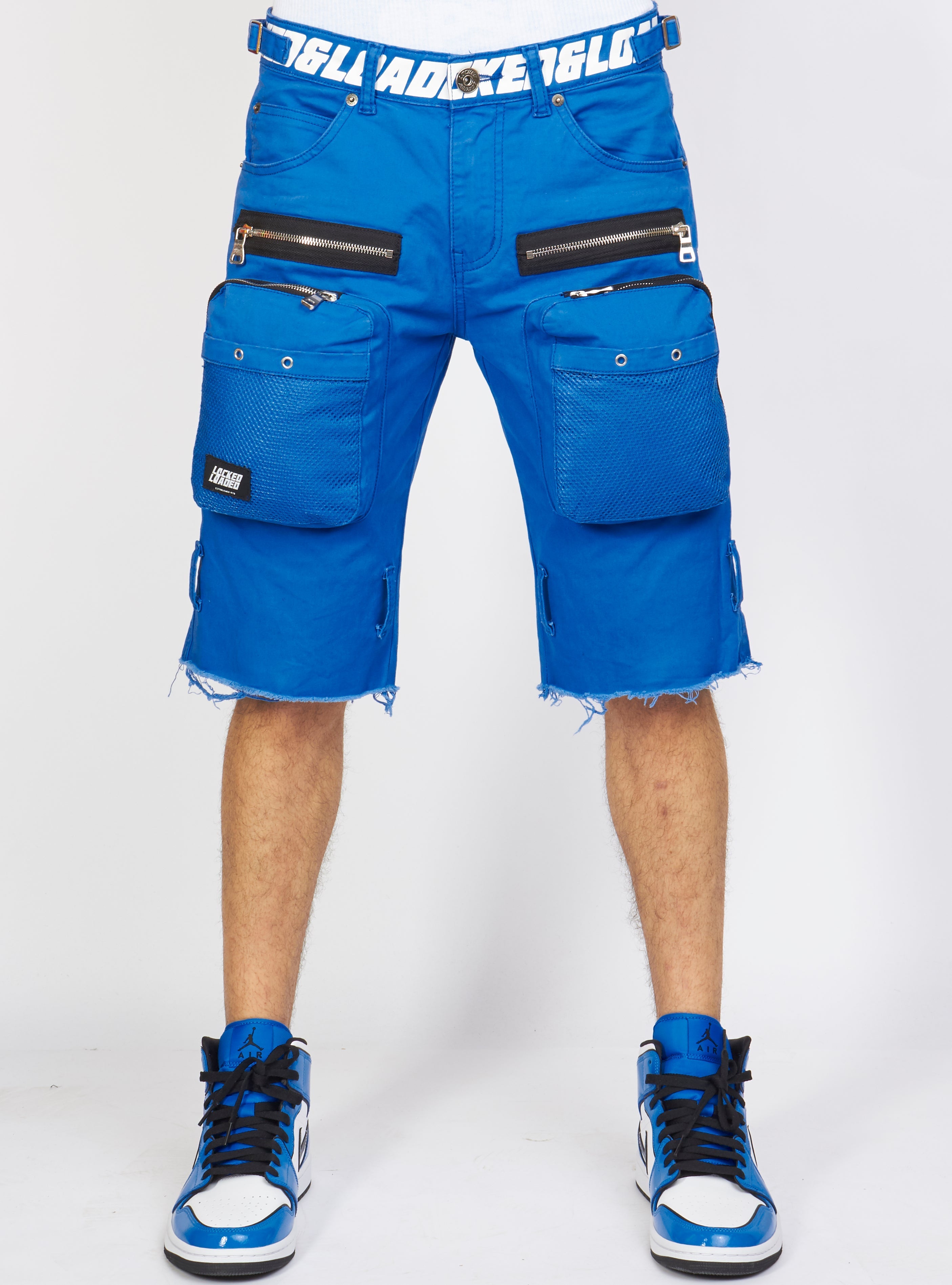 LNL Shorts - Strapped - Royal Blue with White - LDS421102