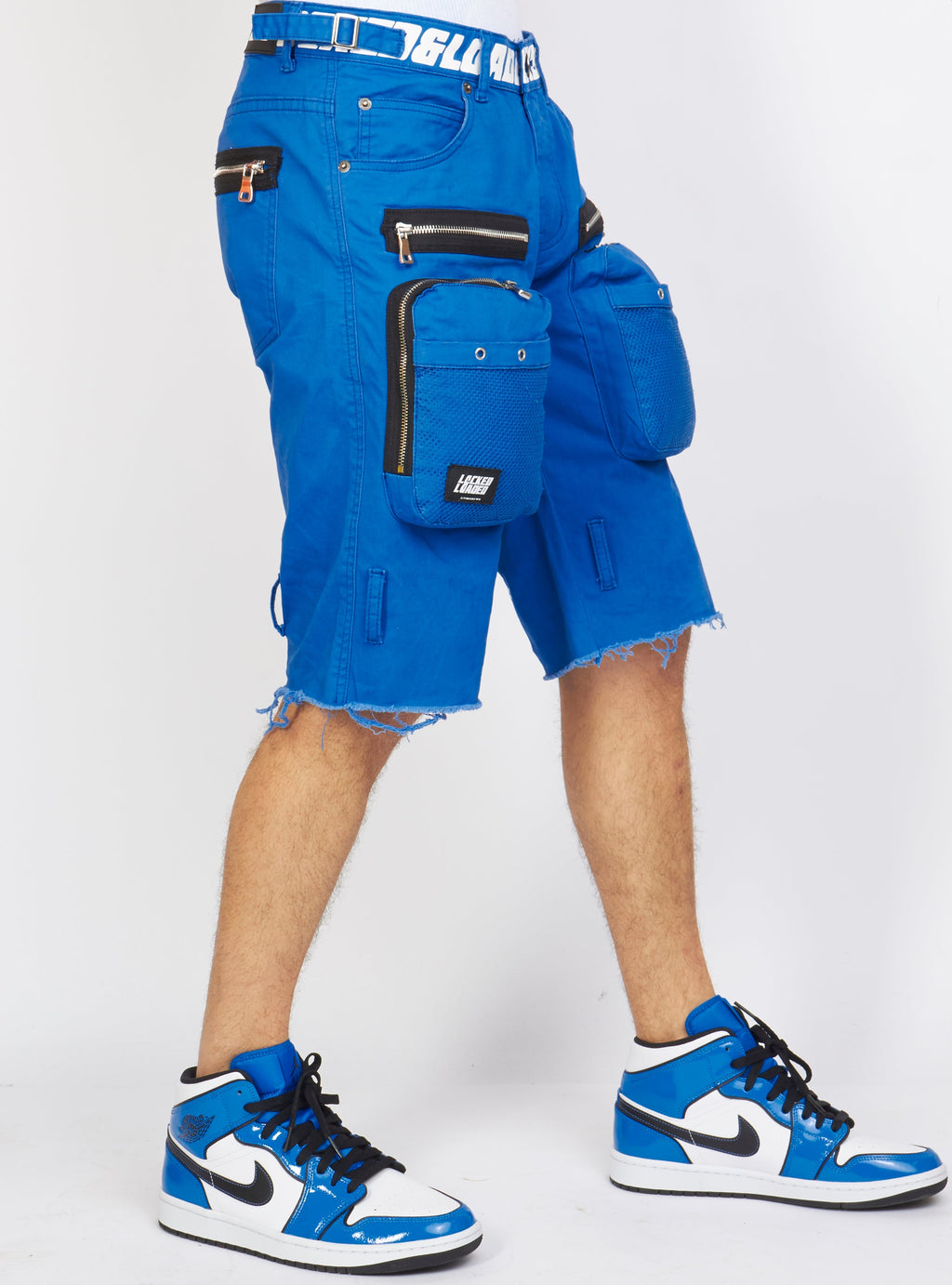 LNL Shorts - Strapped - Royal Blue with White - LDS421102