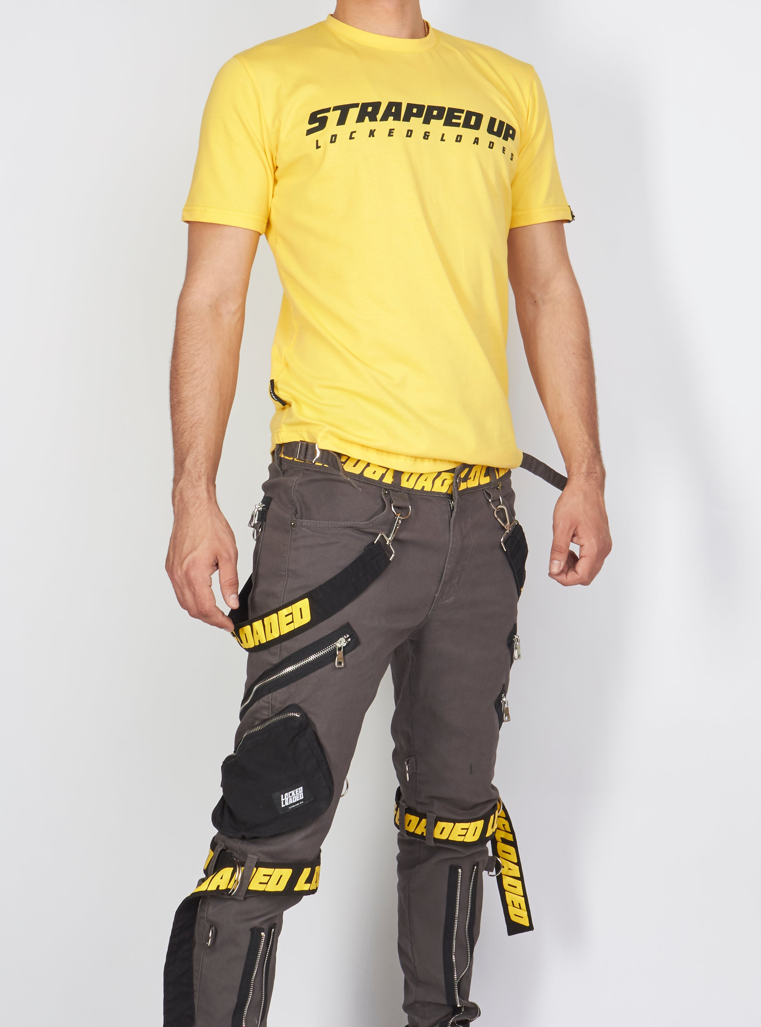LNL T-Shirt - Strapped Up - Yellow With Black