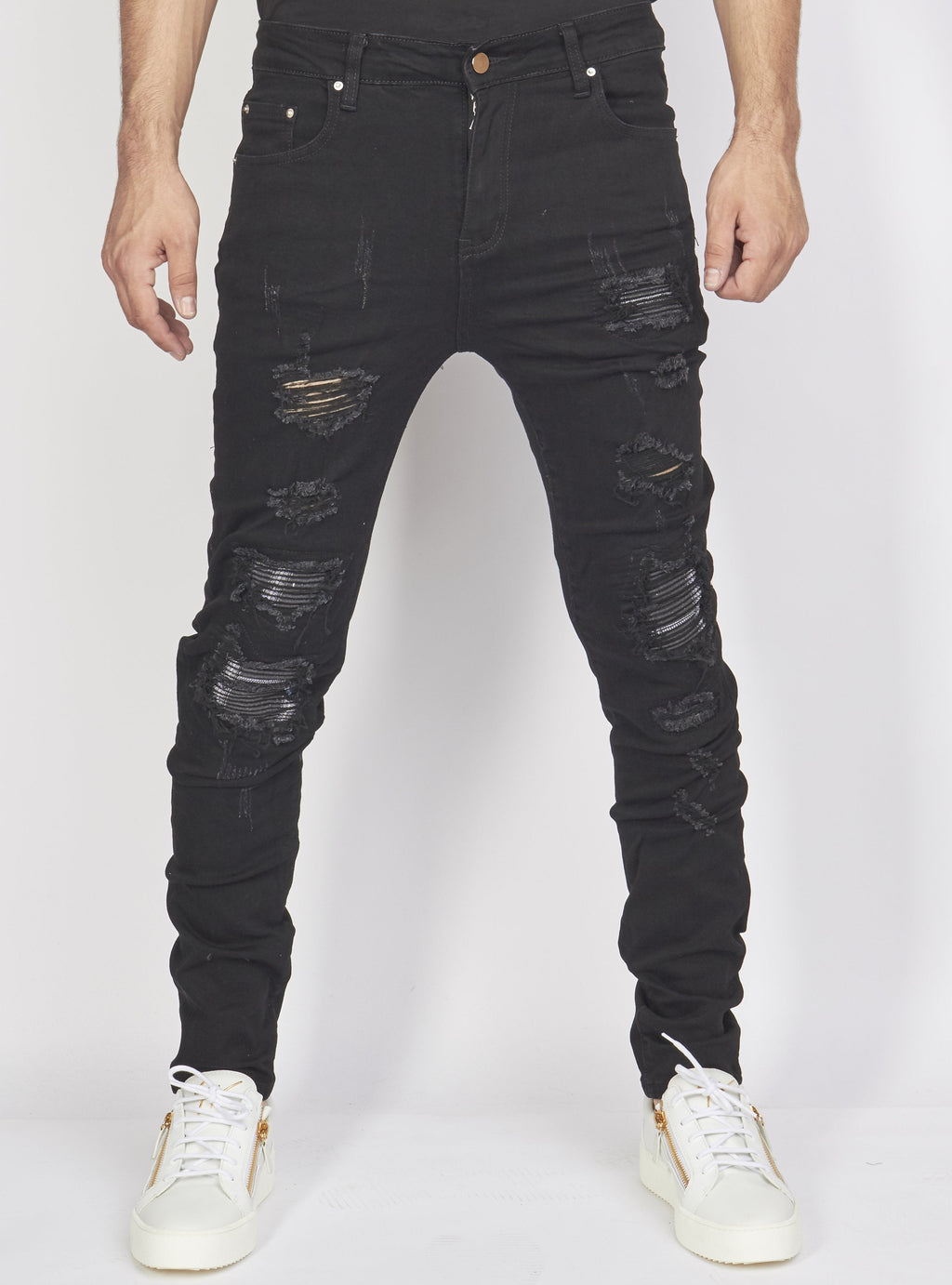Politics Jeans - Distressed with Ribbing - Black - PLTKS0521664