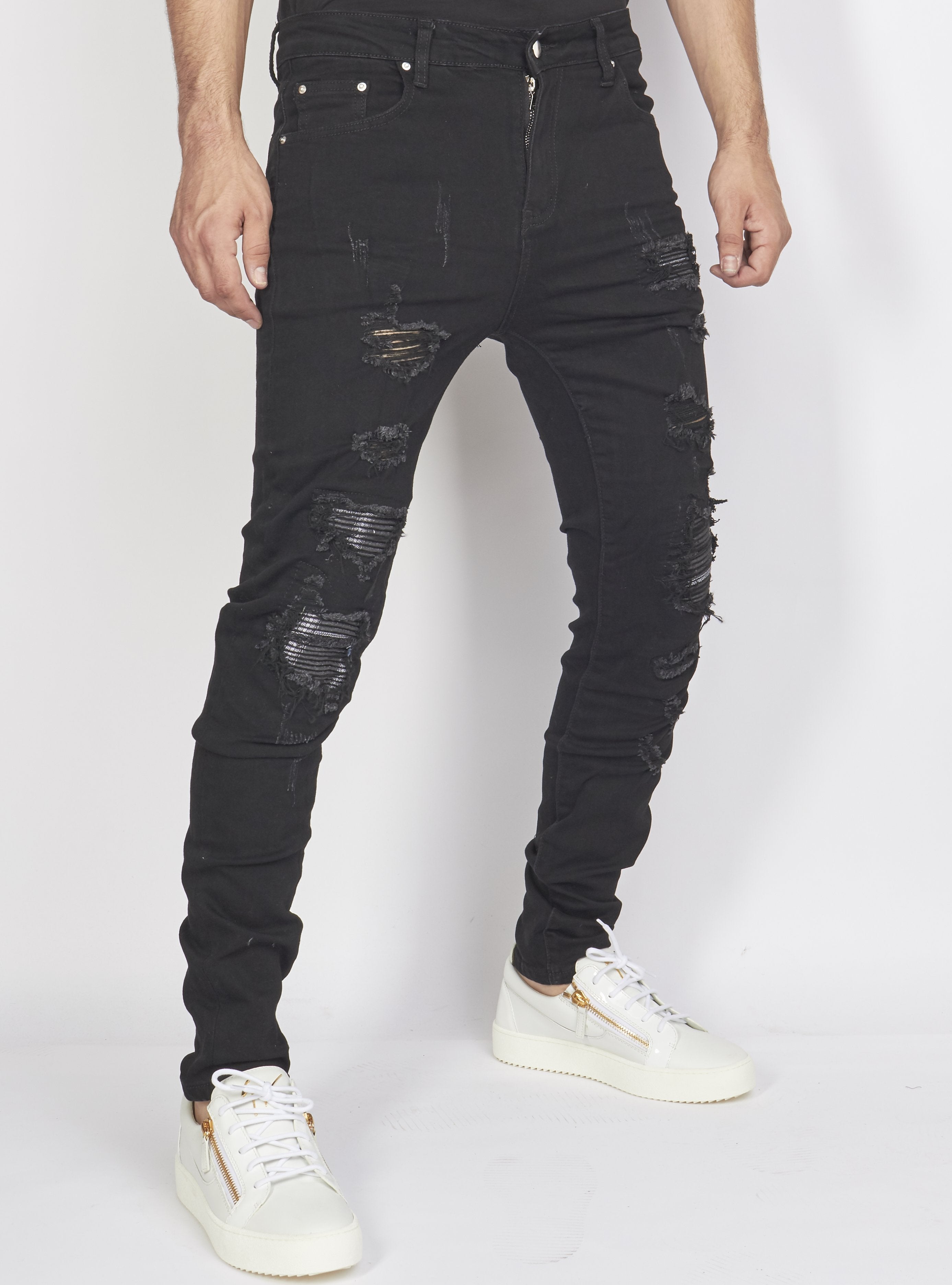 Politics Jeans - Distressed with Ribbing - Black - PLTKS0521664