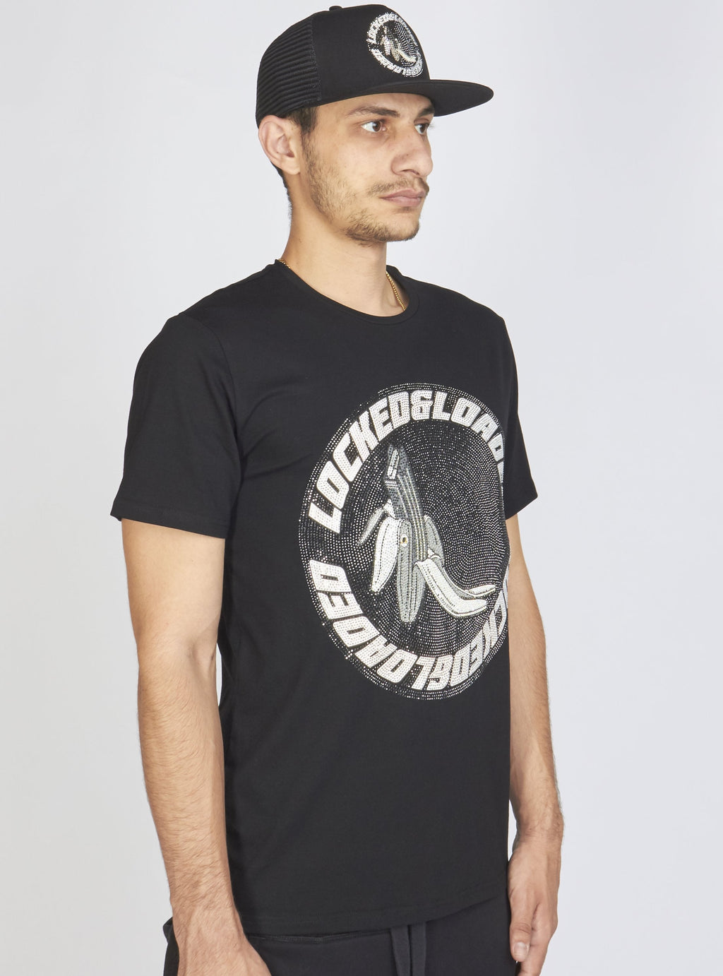 LNL T-Shirt - B. Clip - Silver and Black on Black - LLBCRT0925104