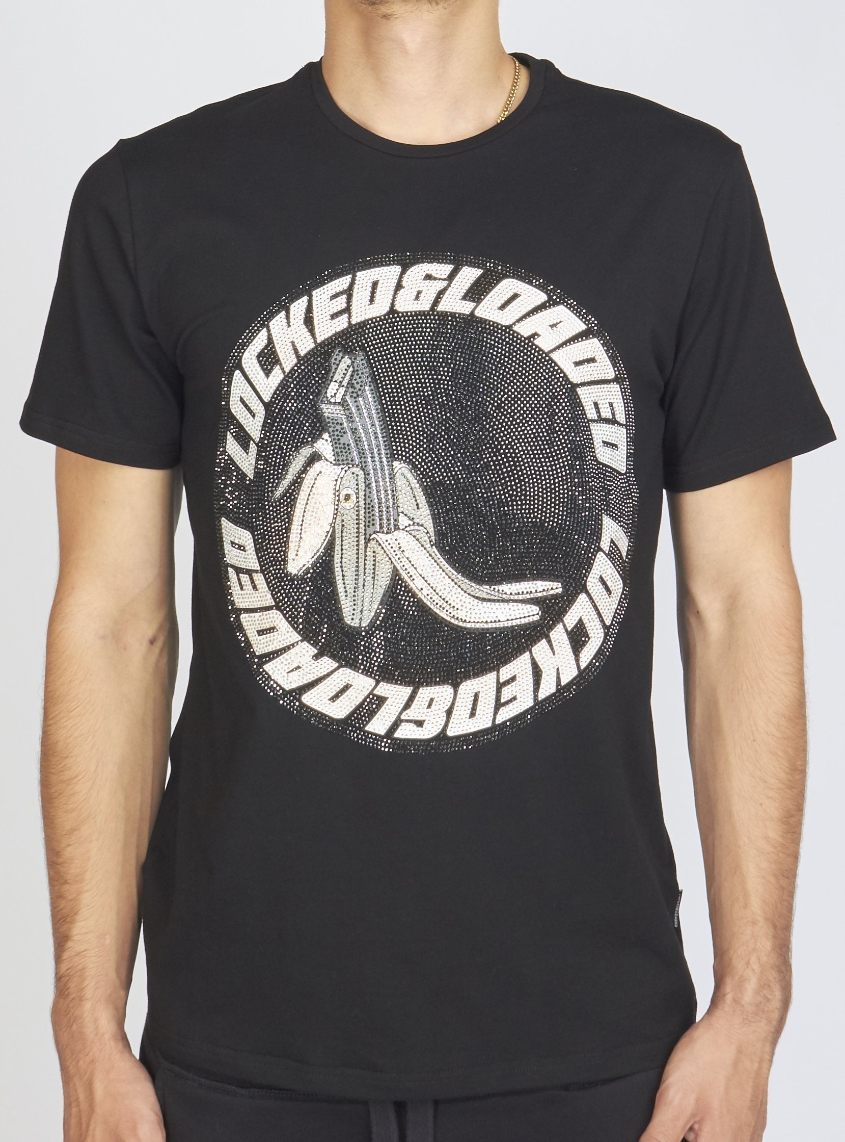 LNL T-Shirt - B. Clip - Silver and Black on Black - LLBCRT0925104