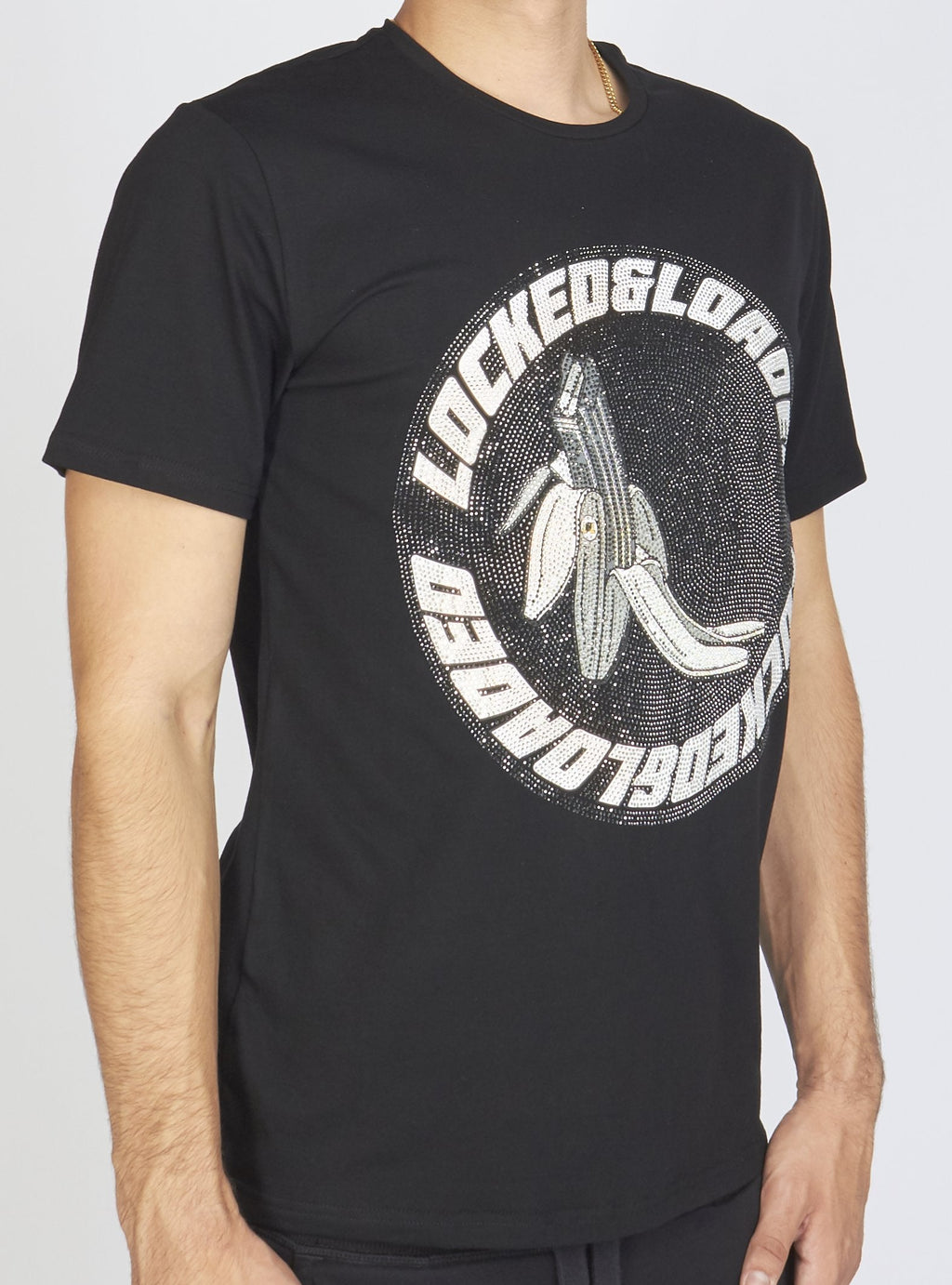 LNL T-Shirt - B. Clip - Silver and Black on Black - LLBCRT0925104