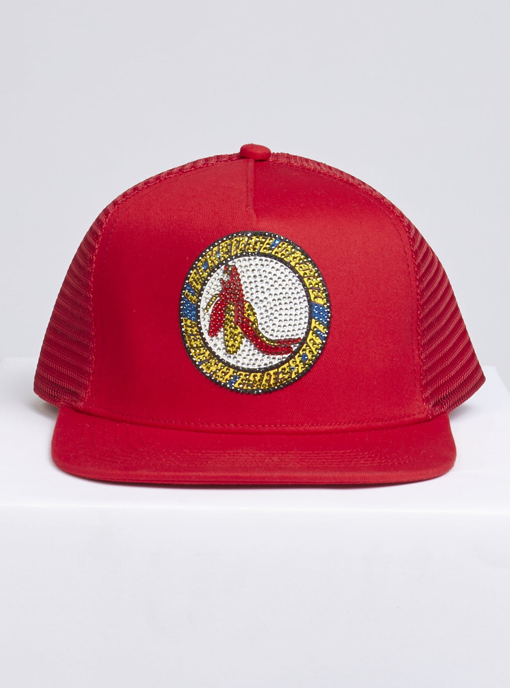 LNL Snapback - B. Clip - Blue and Yellow on Red - 102