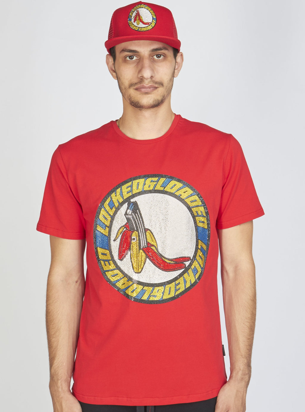 LNL Snapback - B. Clip - Blue and Yellow on Red - 102