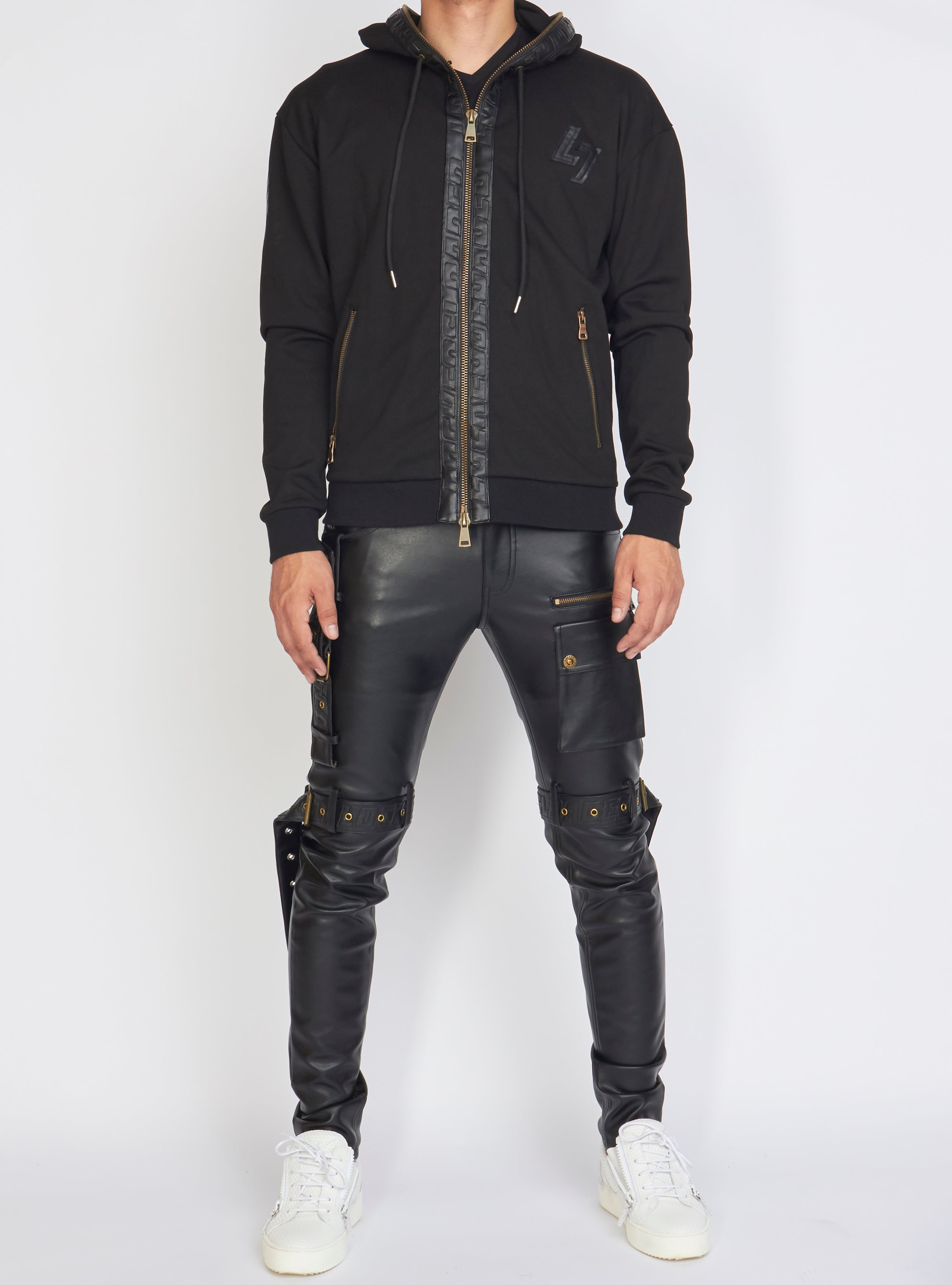 LNL Hoodie - Leather - Black - LLFZ1025500