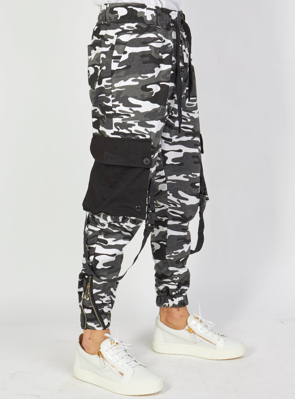 Buyer's Choice Cargo - Camo With Strap - Grey And Black - 9401