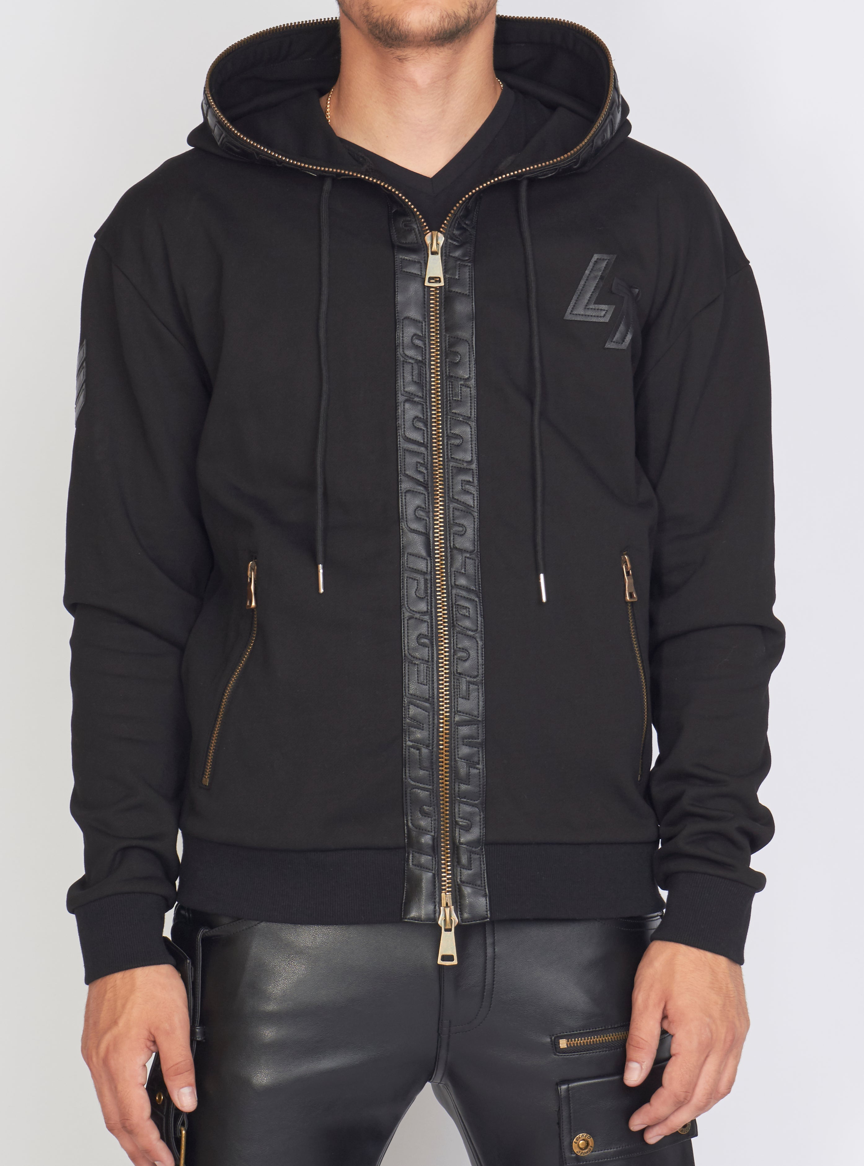 LNL Hoodie - Leather - Black - LLFZ1025500