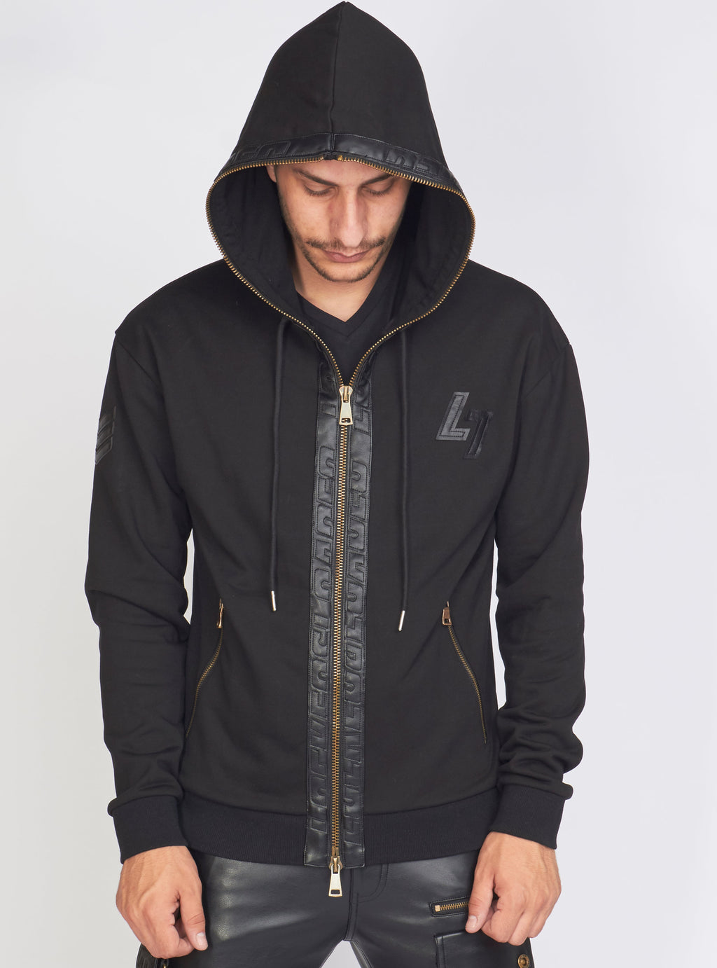 LNL Hoodie - Leather - Black - LLFZ1025500