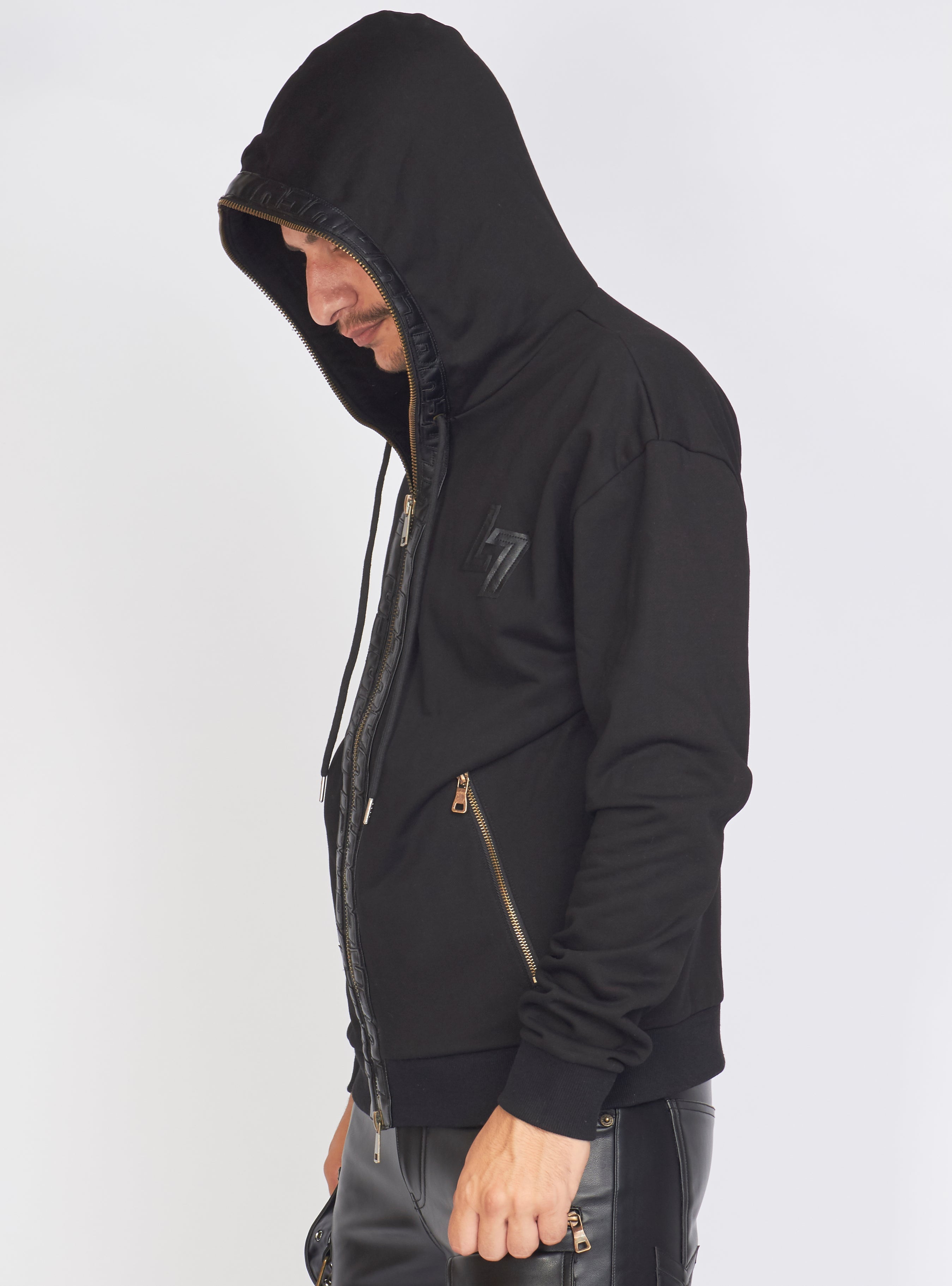 LNL Hoodie - Leather - Black - LLFZ1025500