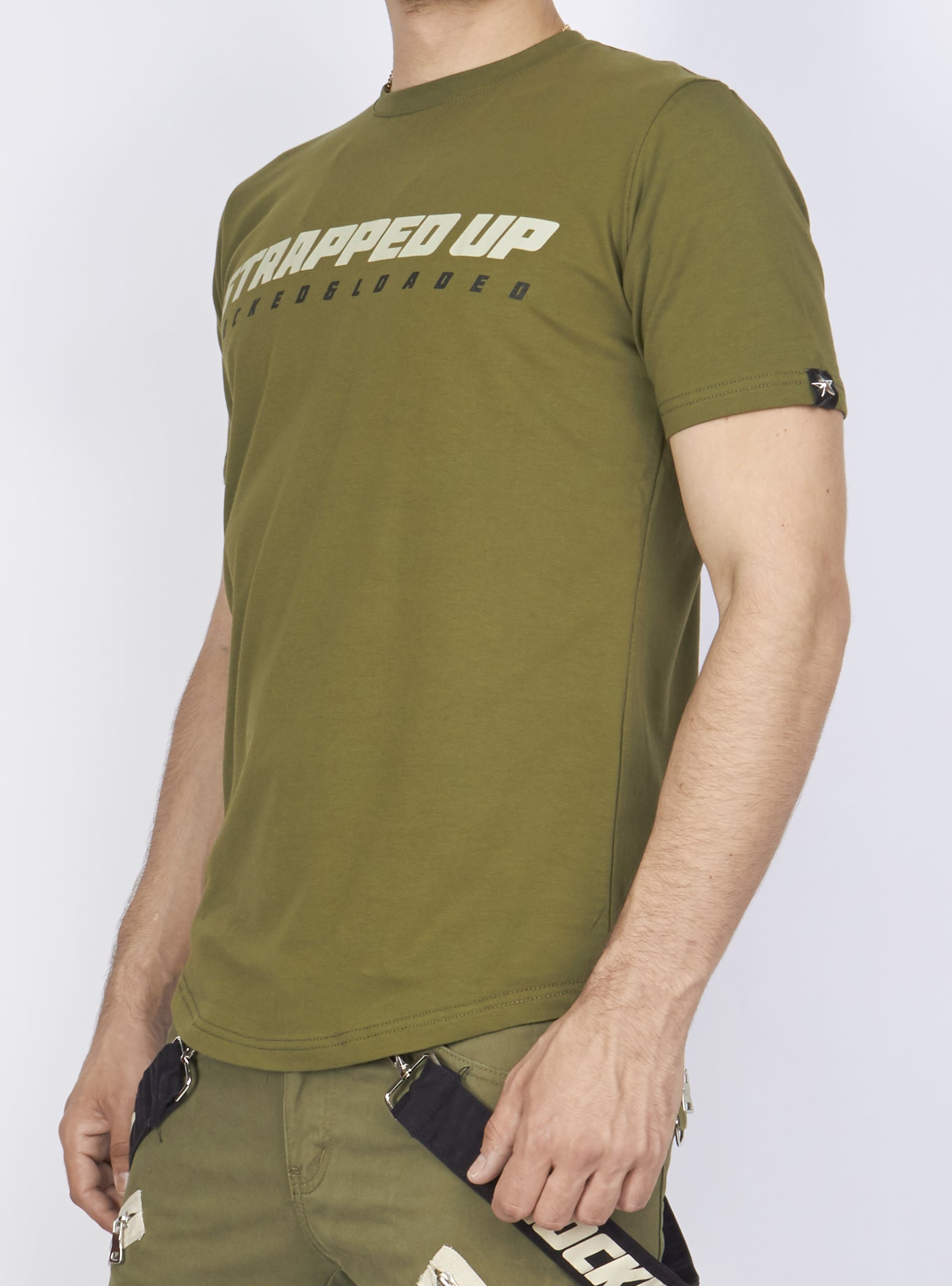 LNL T-Shirt - Strapped Up - Olive And Tan