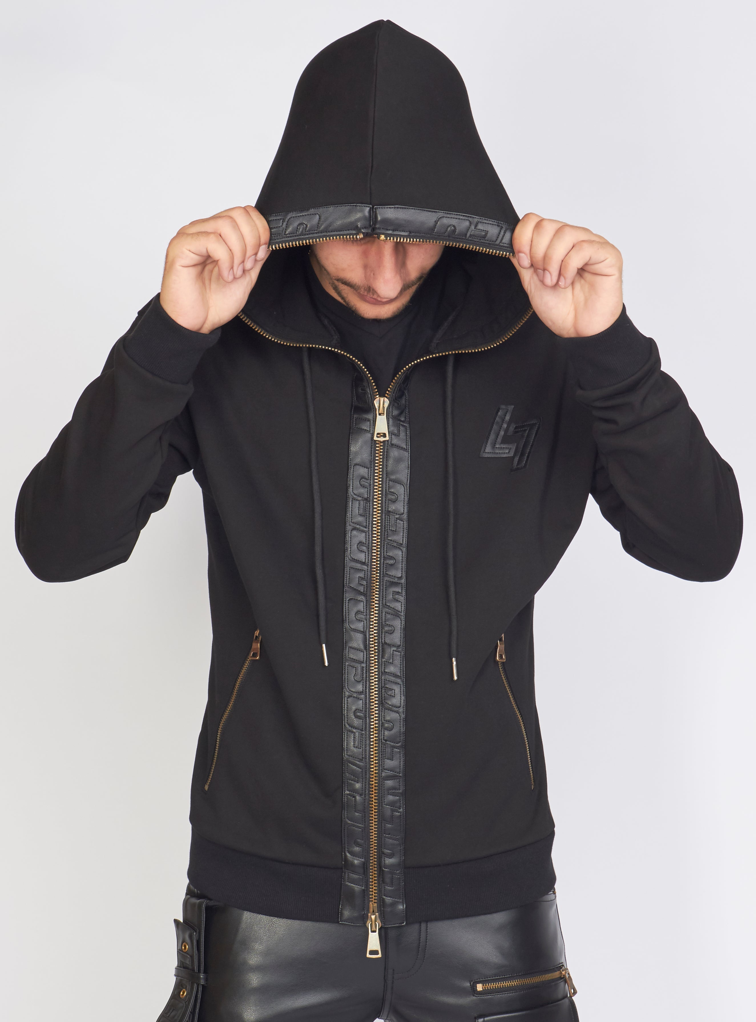 LNL Hoodie - Leather - Black - LLFZ1025500
