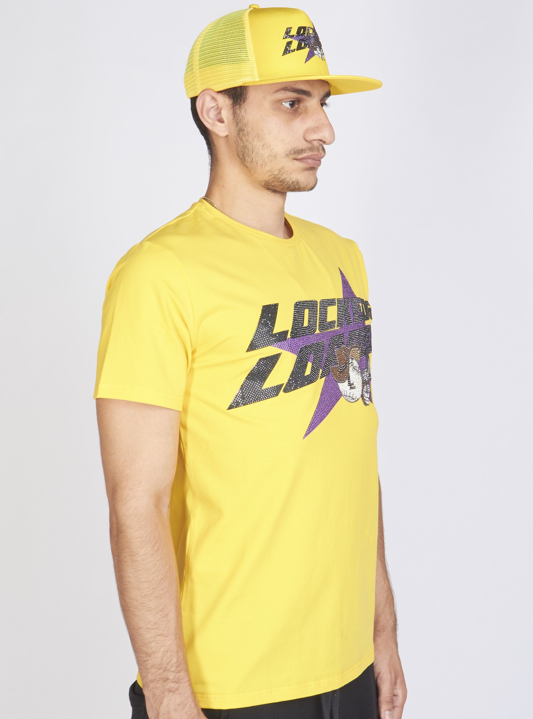 LNL T-Shirt - Heavy Hitta - Black and Purple on Yellow - 102
