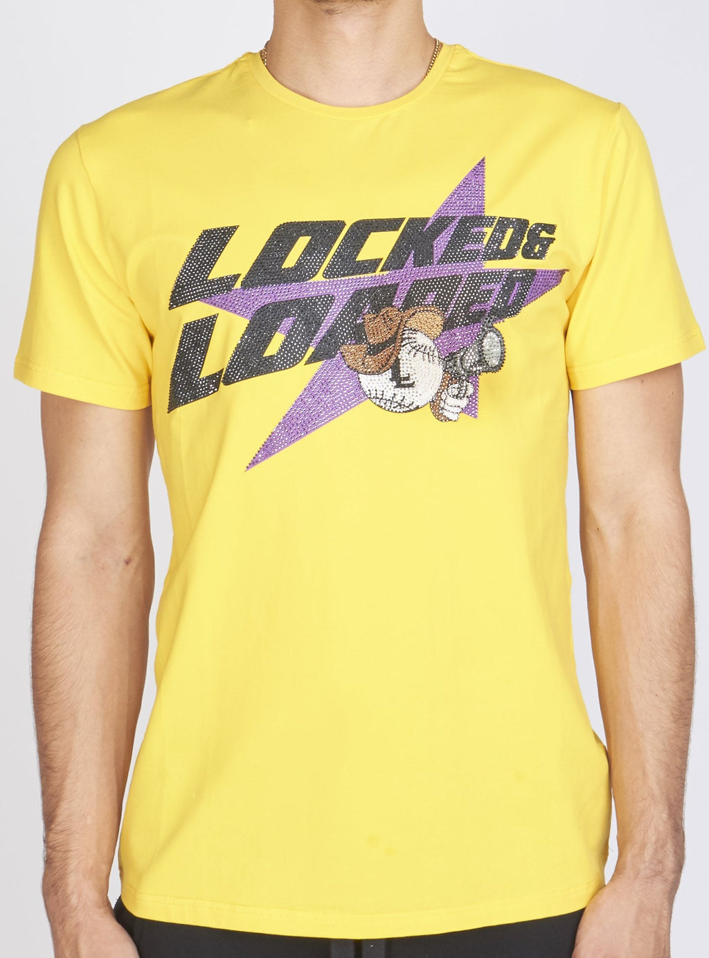 LNL T-Shirt - Heavy Hitta - Black and Purple on Yellow - 102