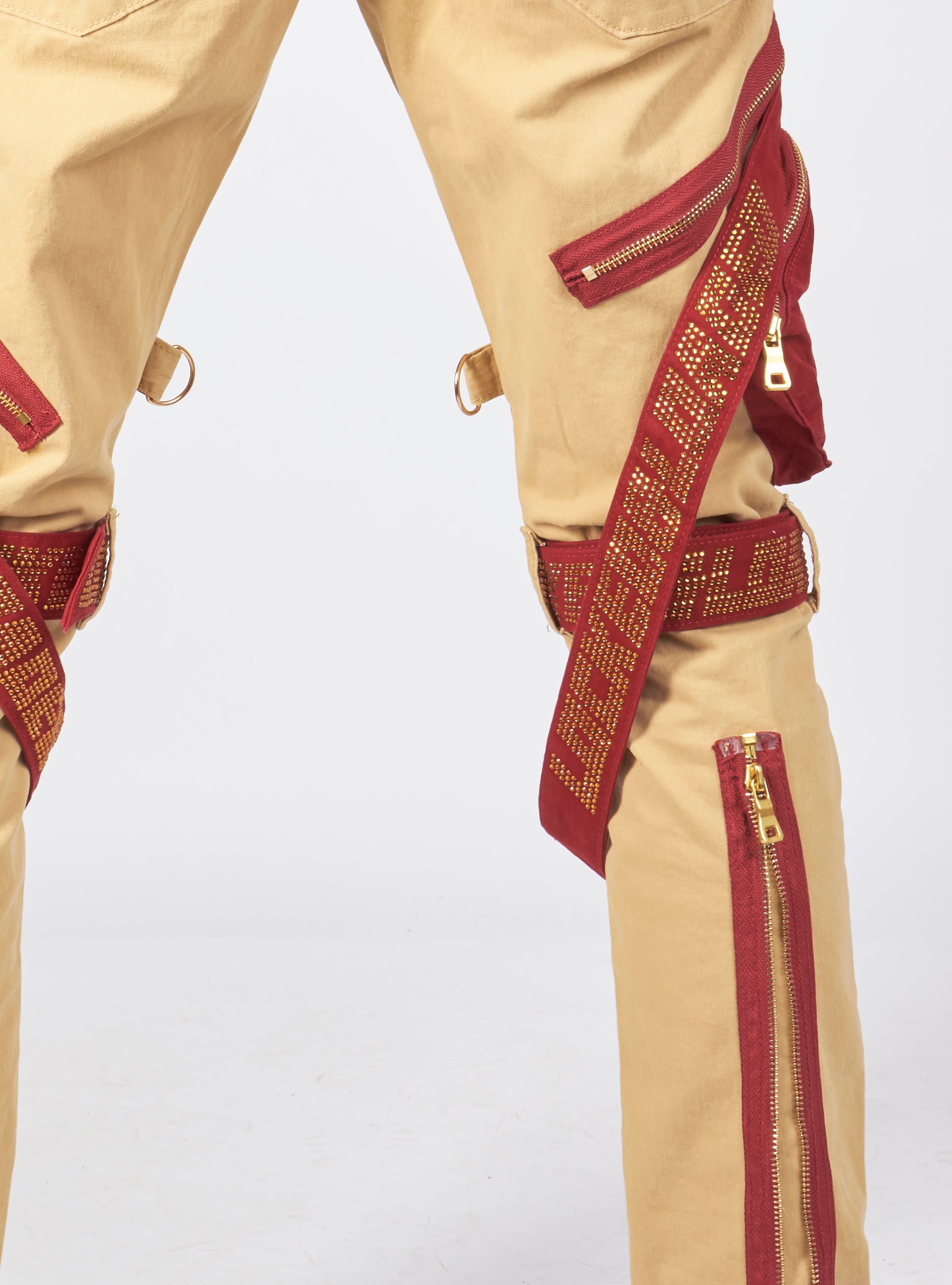 LNL Jeans - Straps and Stones - Wheat and Gold - LLTP107