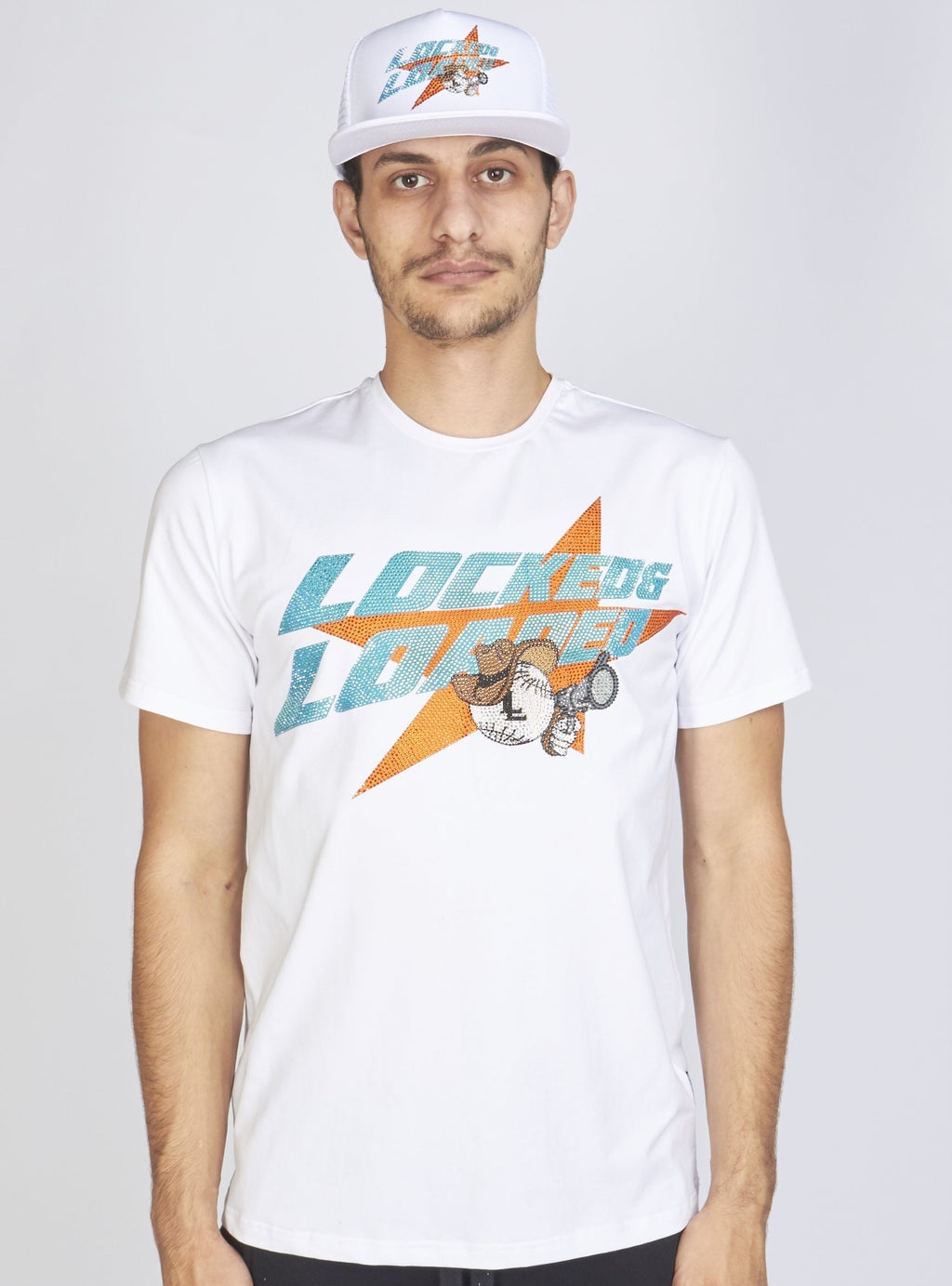 LNL Snapback - Heavy Hitta - Aqua and Coral on White - 205