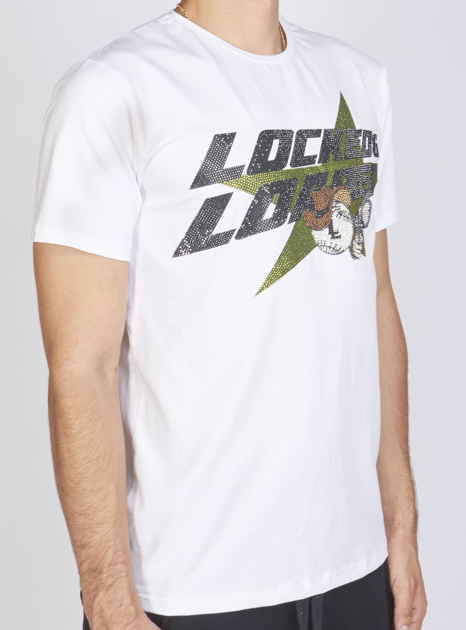 LNL T-Shirt - Heavy Hitta - Black and Olive on White - 106