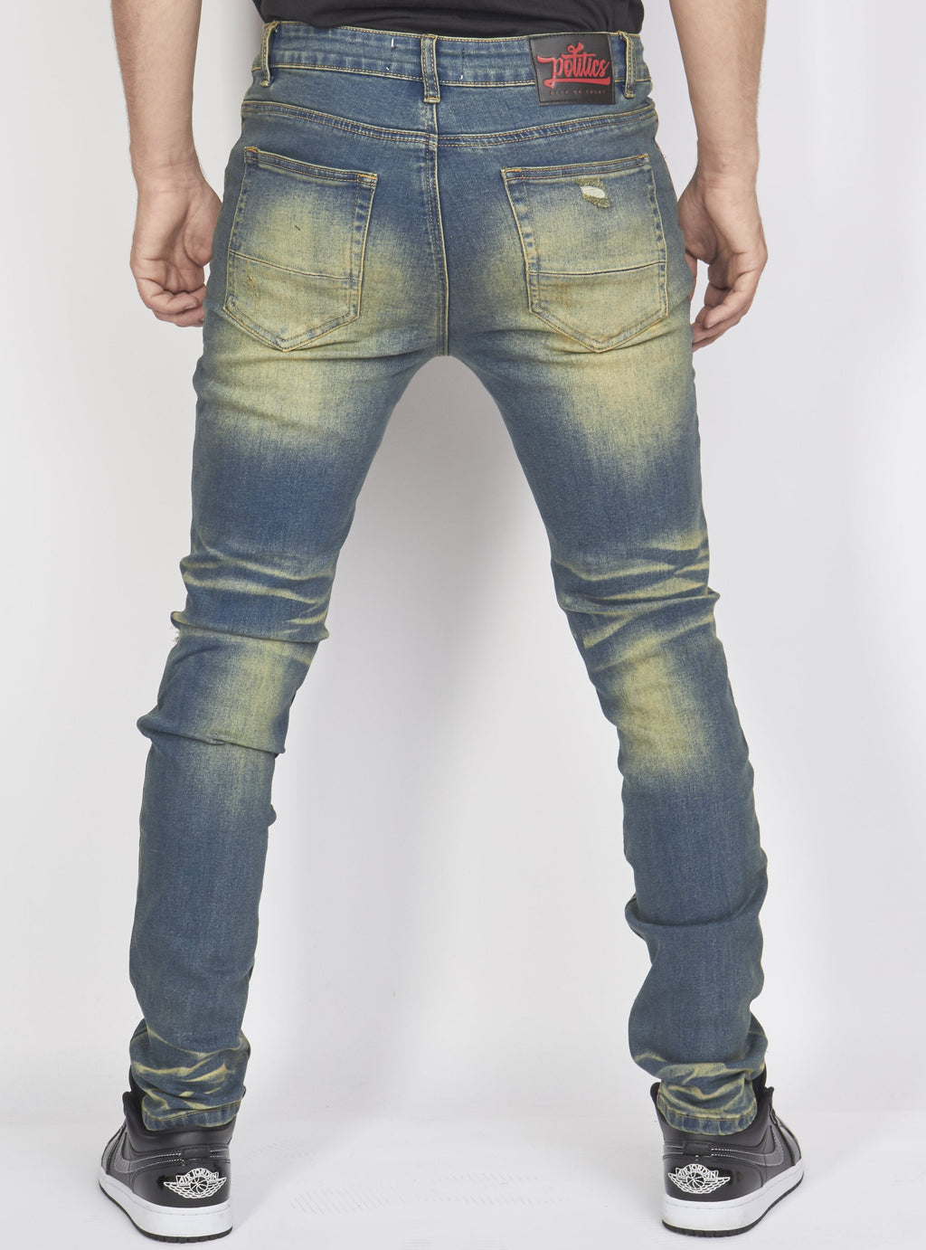 Politics Jeans - Distressed with Ribbing - Vintage with Black - PLTKS0521671