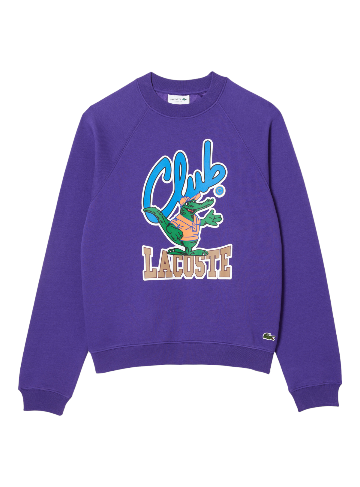 Lacoste Sweater - Unisex Loose Fit Raglan Sleeve - Purple - SH1536