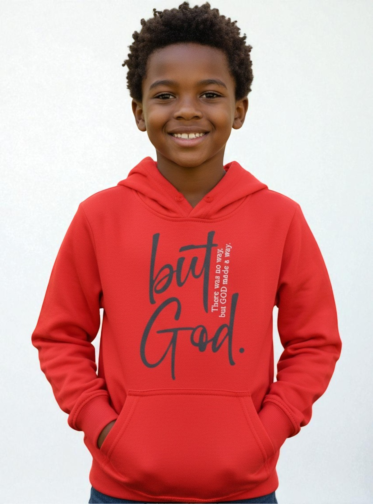 Disaster Juniors Jeans - Kids Hoodie But God - Red