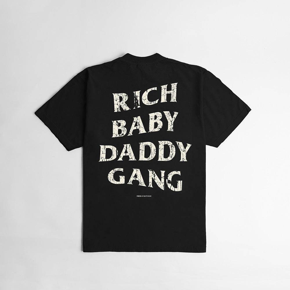 Outrank T-Shirt - Rich Baby Daddy Gang Premium Oversized - Black