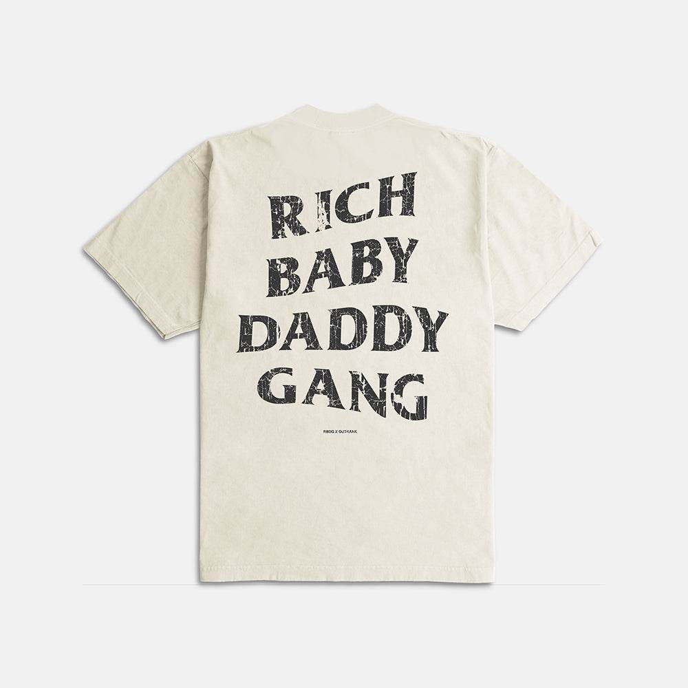 Outrank T-Shirt - Rich Baby Daddy Gang Premium Oversized - Cream