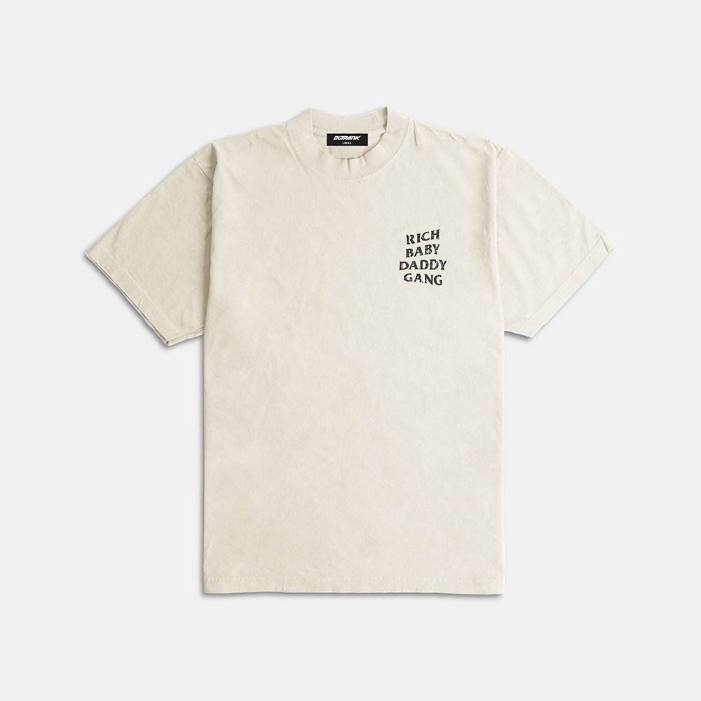 Outrank T-Shirt - Rich Baby Daddy Gang Premium Oversized - Cream