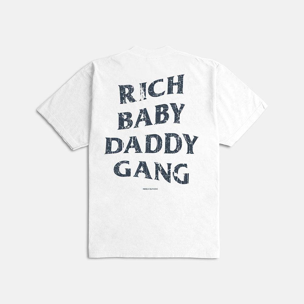 Outrank T-Shirt - Rich Baby Daddy Gang Premium Oversized 3.0- White