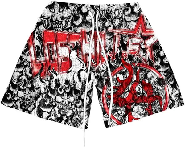 Lost Hills Shorts - Black Red & White  - LH30010