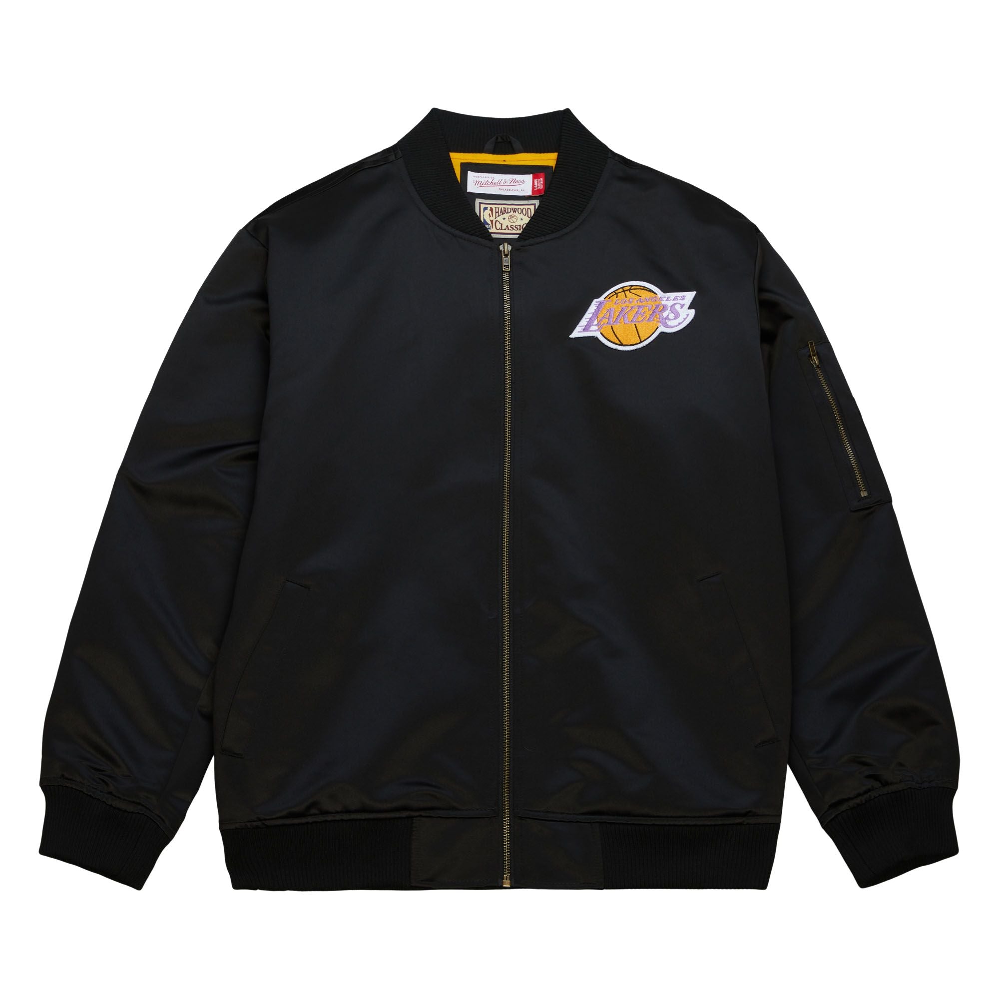 Mitchell & Ness Jacket - Lightweight Satin Bomber Vintage Logo LA Lakers  - Black - SJKT6599