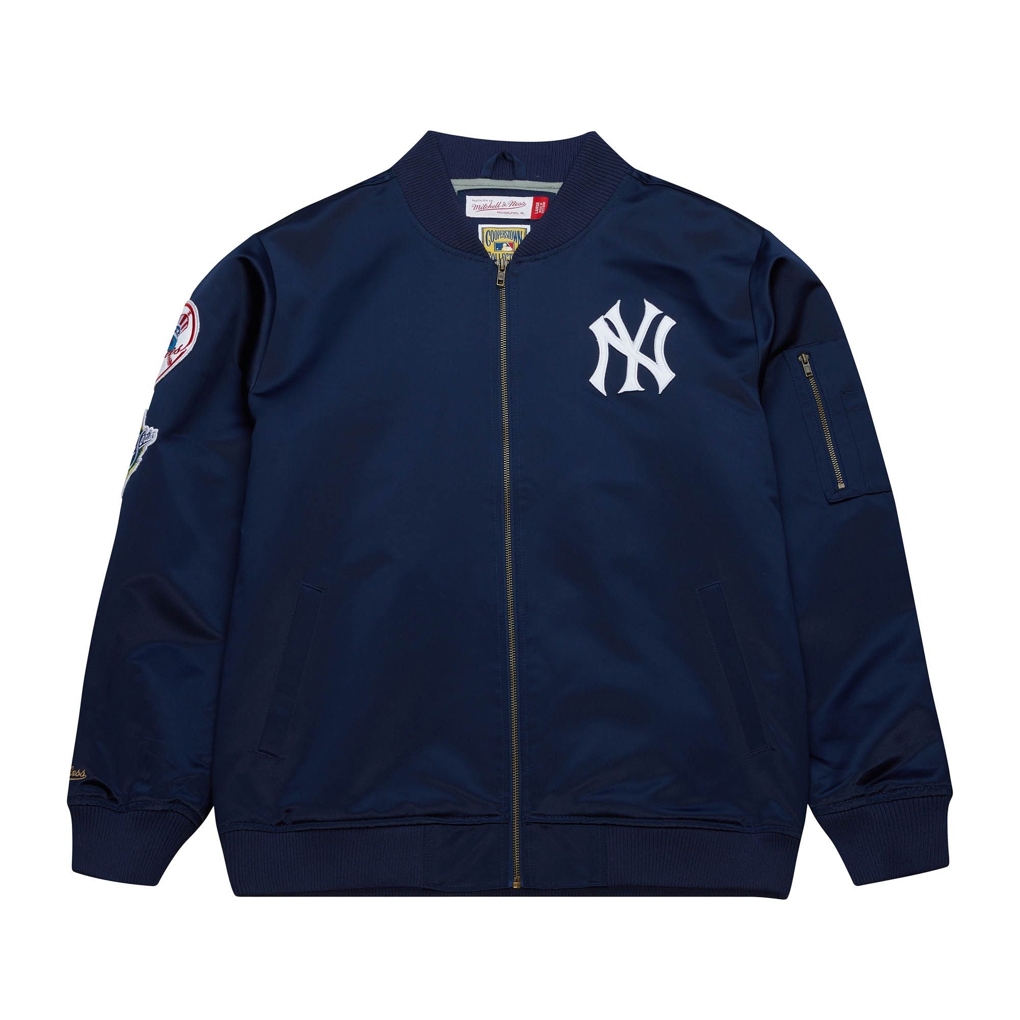 Mitchell & Ness Jacket - Lightweight Satin Bomber Vintage Logo New York Yankees - Navy - SJKT6599