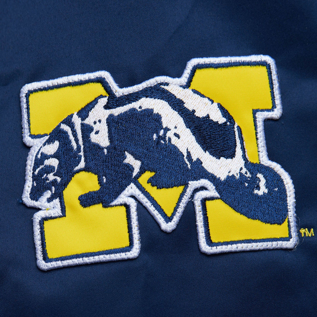 Mitchell & Ness Jacket - Lightweight Satin Bomber Vintage Logo University Of Michigan - Navy - SJKT6599