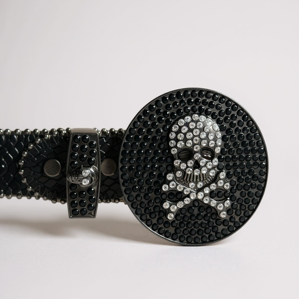 DNA Belt - Skeleton - Black Rhinestones - 677