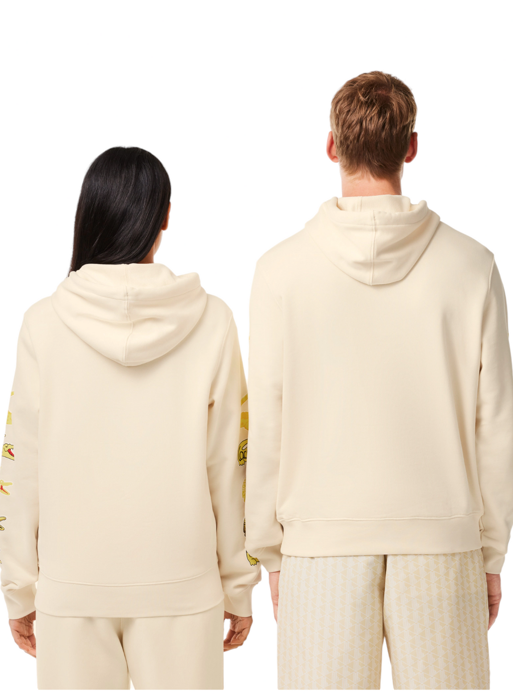 Lacoste Hoodie - Unisex Contrast Crocodile - Cream - SH1323