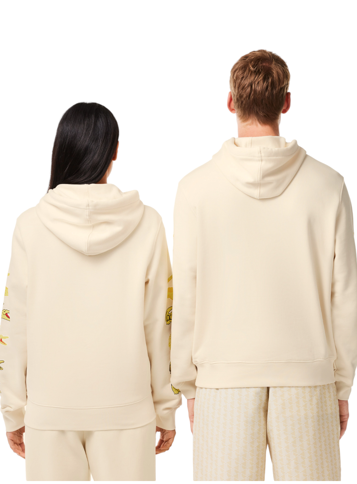 Lacoste Hoodie - Unisex Contrast Crocodile - Cream - SH1323