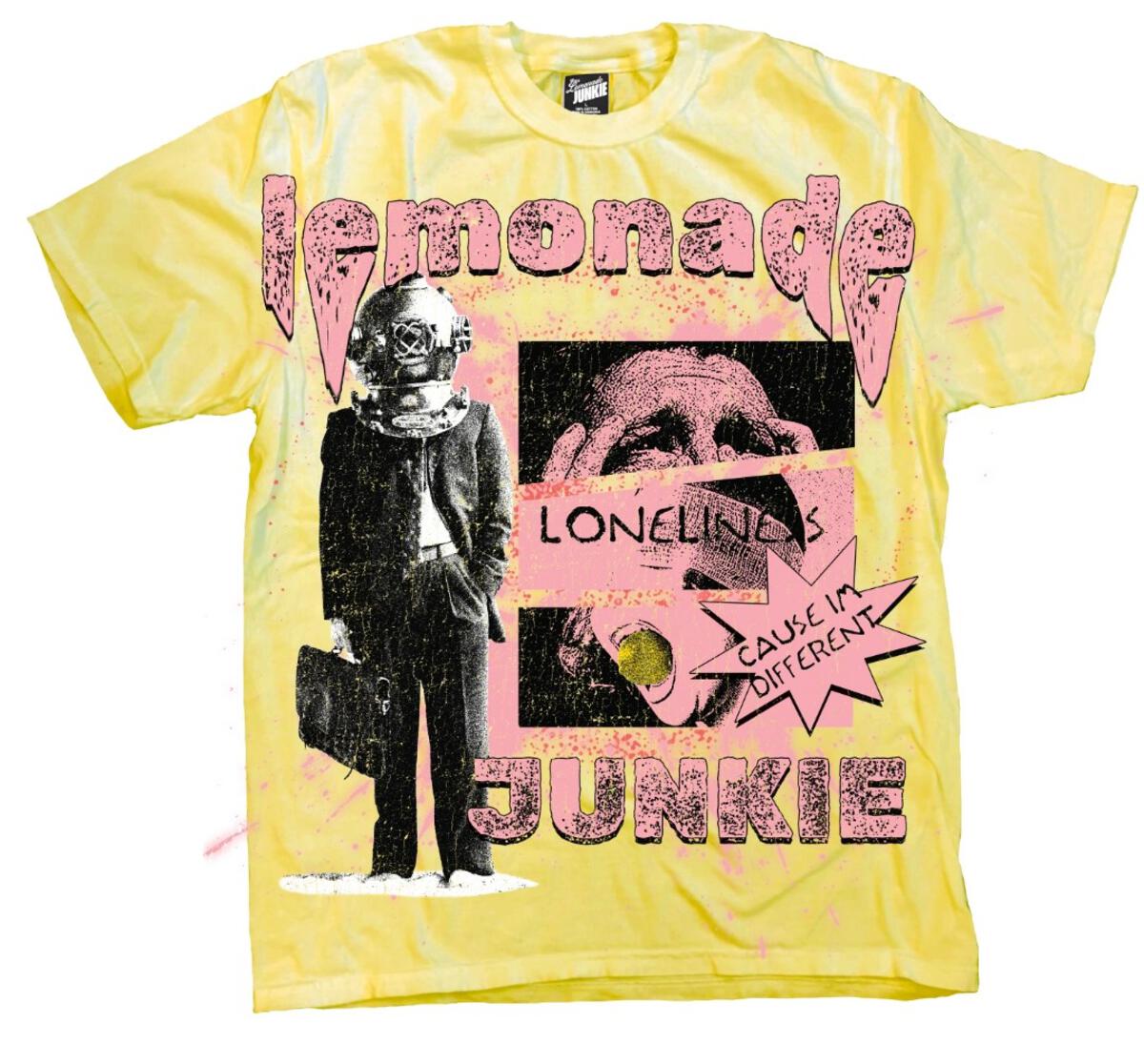 Lemonade Junkie T-Shirt - Cause Im Different - Washed Butter - LJ - 022432